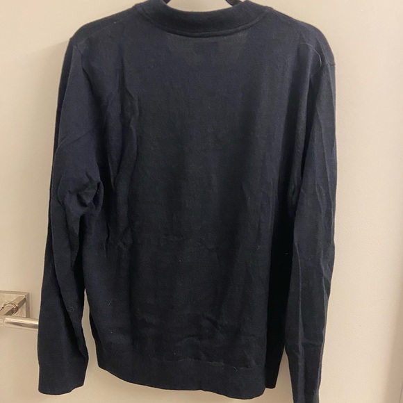 Club Monaco Merino Wool Quarter-Zip Sweater in Navy - Picture 5 of 5